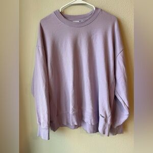 TNA Sweatfleece Terry Fleece Boyfriend Fit. Lavender Crew Neck. Women’s Size L